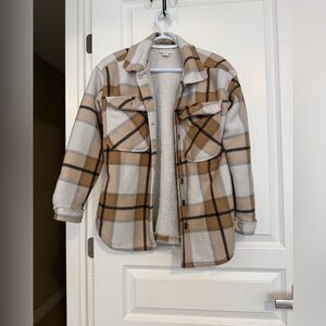Plaid Tan and Cream Women's Jacket